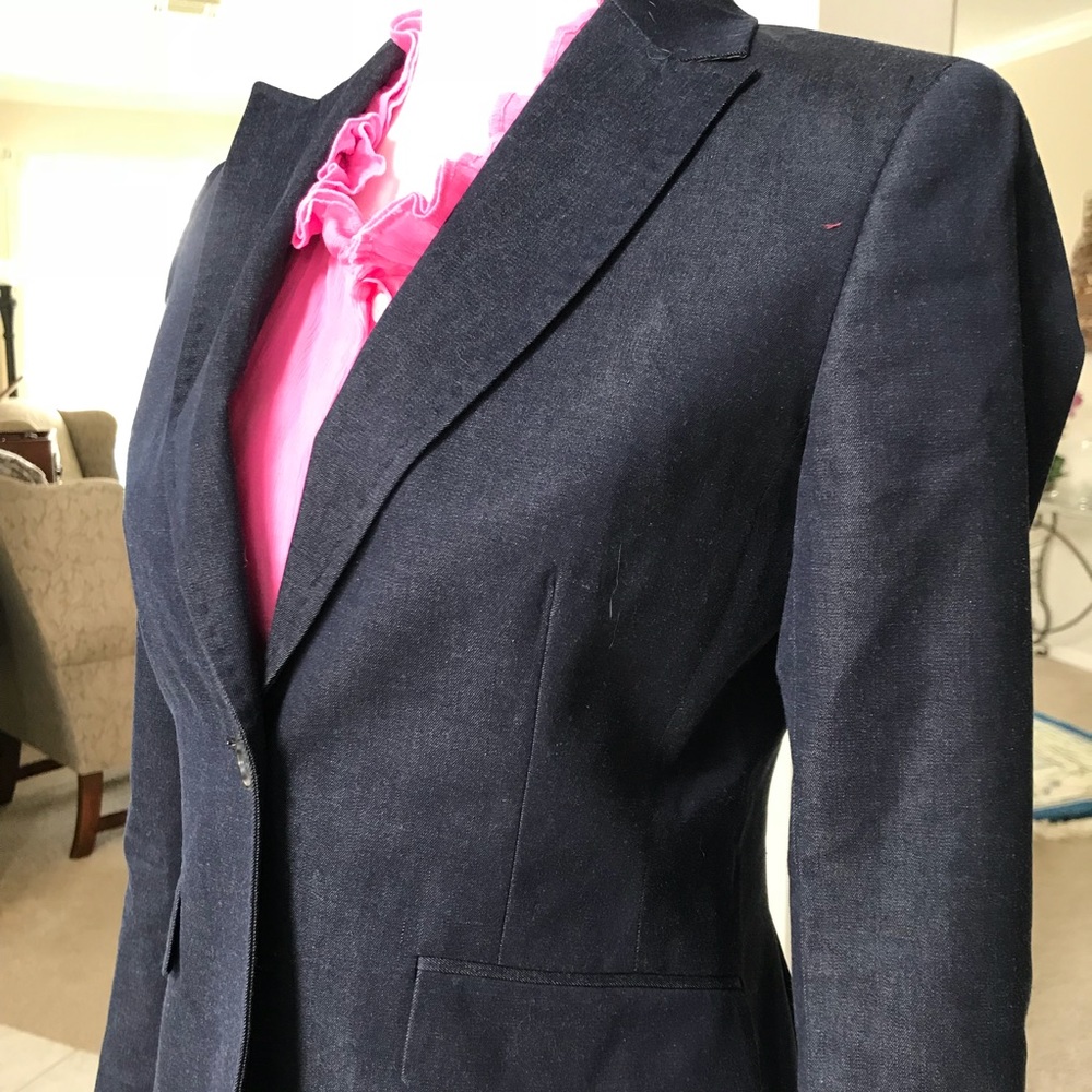 Brooks Brothers Petites denim suit blazer pants 0